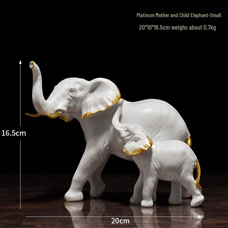 Modern Light Luxury Elephant Ornament - Resin Handicraft for Office, Living Room, or TV Cabinet Decoration