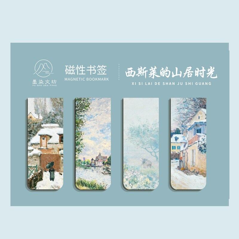 

2-4 шт./набор эстетических магнитных закладок, различные стили, закладки для книг, канцелярские принадлежности для студентов, школьные принадлежности, аксессуары для книг 4pcs