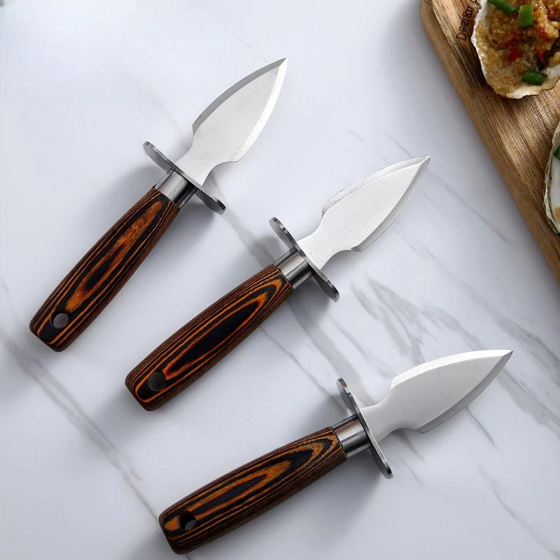 Clam Shucker Seafood Opener Tools Oyster Shucking Knife Home Stainless Steel Professional Shellfish Seafood Opener Accessories