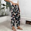Pantaloni da Donna Casual a Gamba Larga con Coulisse, Stampa Floreale, Comodi e Leggeri, da Casa con Elastico in Vita