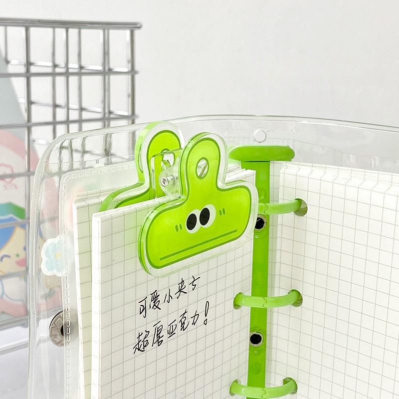 10pcs Cute Funny Cartoon Expression Eyes Color Acrylic Clip Kawaii Students Study Materials Sort Binder Clip Office Accessories