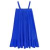 XITAO Solid Color Pleated Suspender Dress WLD8071