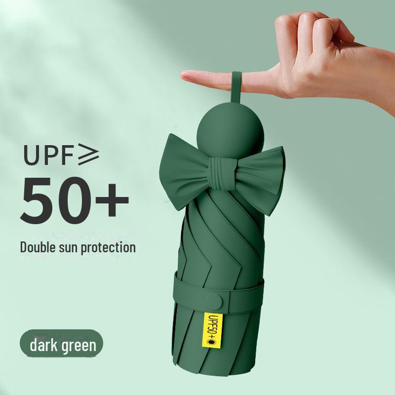 Compact Capsule Umbrella: 50% Foldable, Portable, Pocket-Size for Sunny and Rainy Days