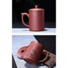 Liang baobao Purple Sand Clay Tea Cup 500ml Chinese Zisha Teacups Handle Lip Mugs (Red)