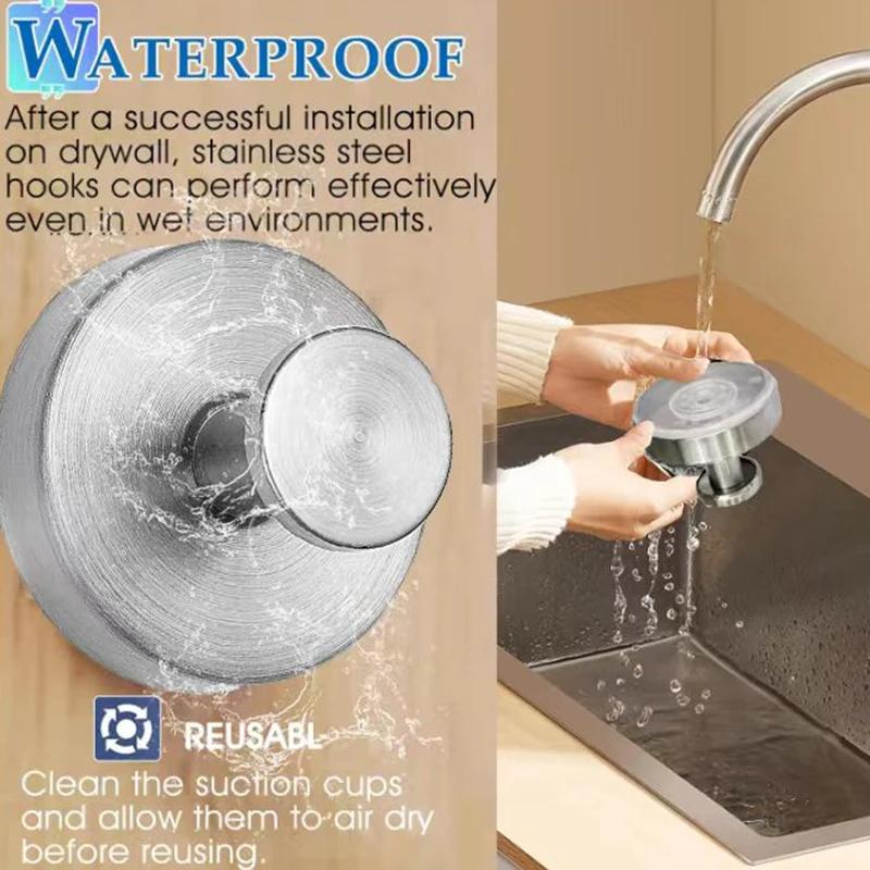 1/2/4Pcs Stainless Steel Vacuum Suction Cup Hooks No Drilling Robe Hook Towel Holder for Kitchen Bathroom Home Accessories