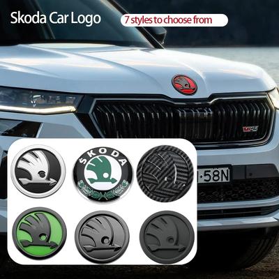 2Pcs 80mm 90mm Emblem For Fabia 1 2 Octavia A7 RS Superb Rapid Yeti Karoq Vision Car Head Front Rear Boot Tailgate Sticker Xkzm13