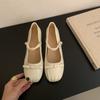 Inner height increase silver Mary Jane single shoes women's shoes bow with skirt shoes