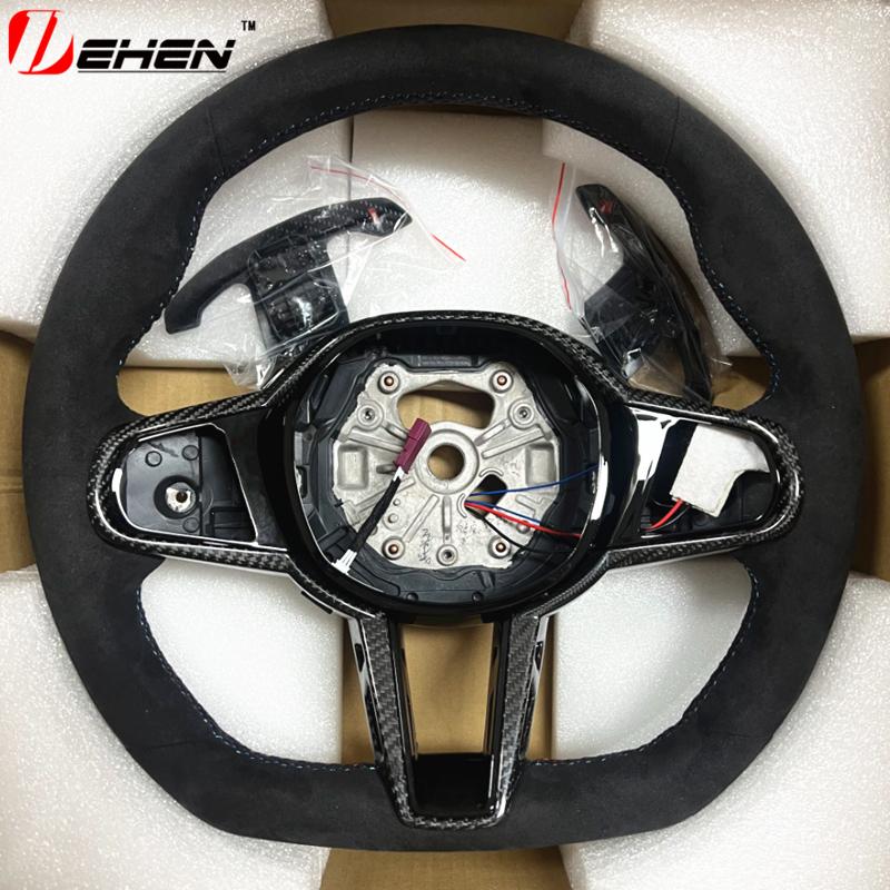 AZHKP1 Upgraded Leather Car Steering Wheel For BMW 3 4 5 Series G01 G02 G05 G20  G80 G82 G22  G26 G30 G32 G87 F90 F95 Car Accessories