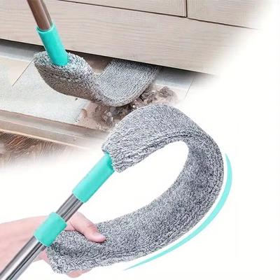 Wischmopp-Set 360° Mikrofaser-Staubwedel mit Ausziehstiel Teleskopierbare Edelstahl-Spaltstaubbürste Langer Flacher Flexibler Staubwedel