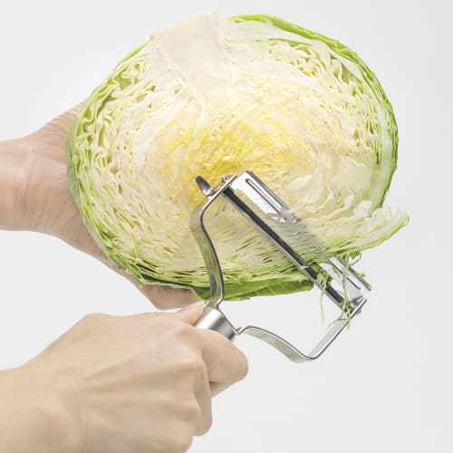 Kai Corporation Cabbage Shredder Easy Diagonal Blade Stainless Steel Wide Peeler Dishwasher Safe KAI KITCHEN Silver Made In Japan DH8169