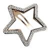 Cute Geometric Rhinestone Star BB Clip\ Y2k Pentagram Star Side Clip Metal Hair Clip Hollow Hair Clip Photograph