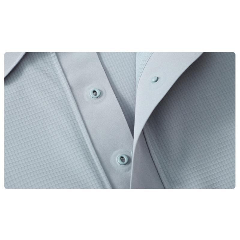 Men's Solid Color Placket Polo Shirt, Slim Fit Textured Casual Golf Shirt, Breathable Summer Business & Streetwear Top