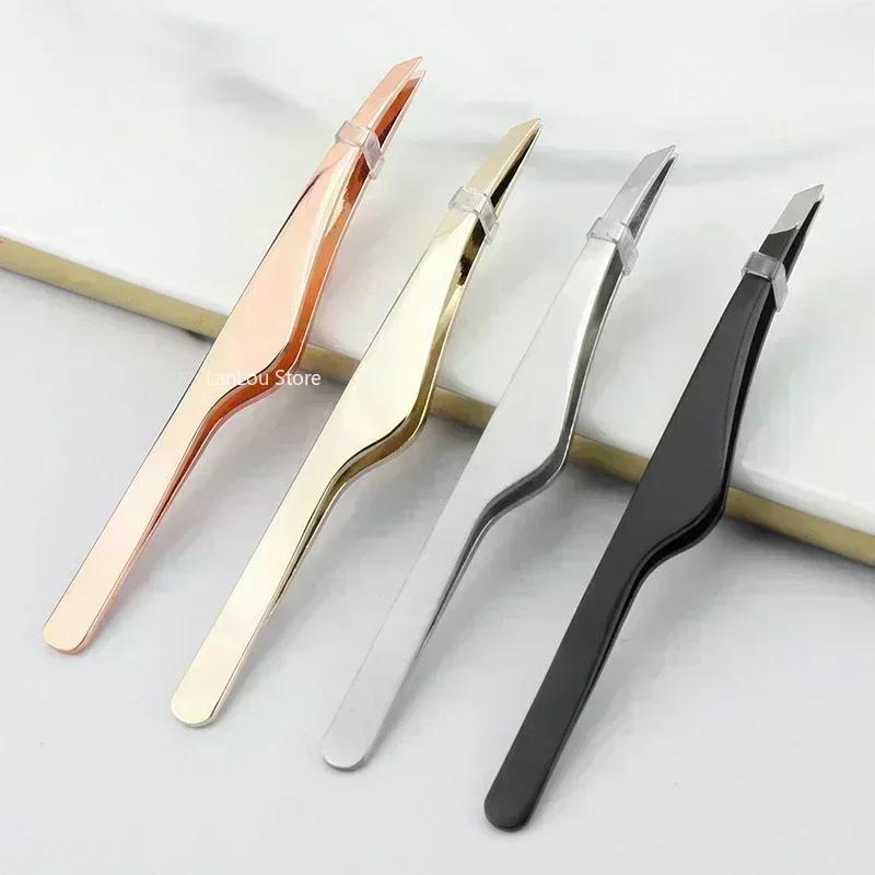 Hair Removal Tweezers Stainless Steel Eyebrow Tweezers Slant Tip Point Tip Flat Tip Cosmetic Makeup Tools