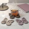 Wooden Mats for Hot Drinks Turtle/Butterfly Coasters Coffee Mugs And Tea Cups, Heat Resistant Rustic Kitchen Table Decor Mats, Insulation Pad