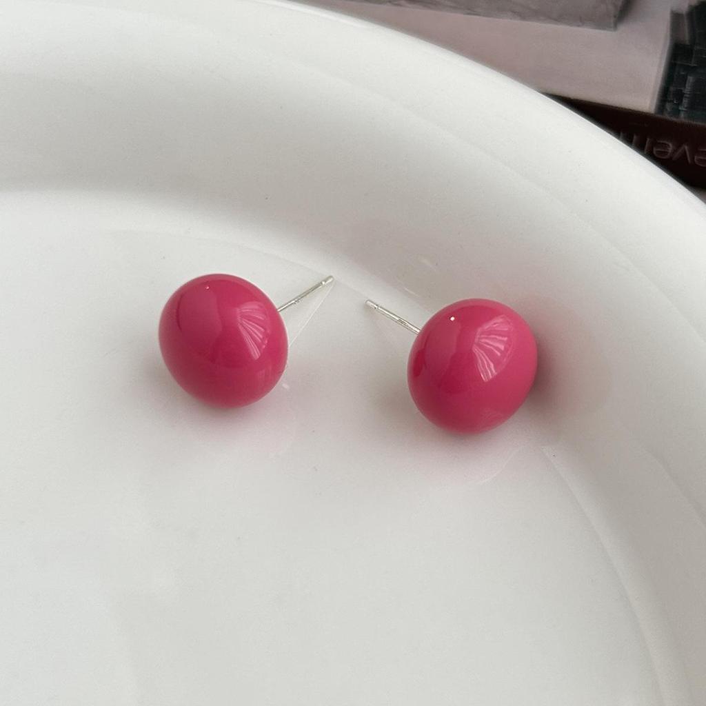 Silver Needle Dopamine Candy Ball Earrings - Trendy Spring/Summer 2026 Accessory for Women