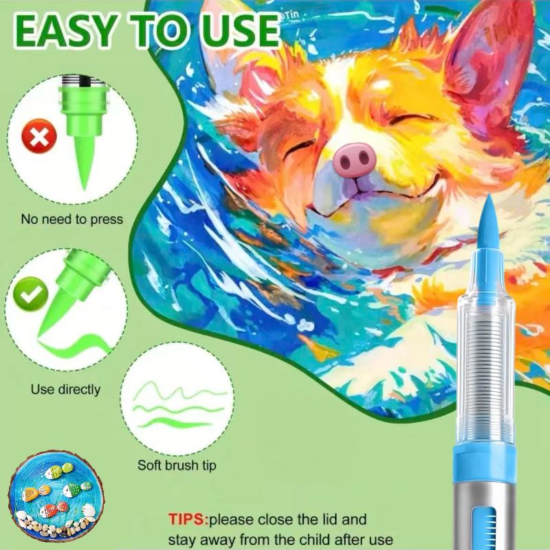 Soft Brush Tip Liquid Acrylic Markers 12/18/36 Colors Non-Bleeding Layerable Paint Pens for Rocks Canvas Fabric Glass Wood Craft