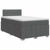 Box Spring Bed with Mattress Dark Grey 120 X 200 Cm Fabric