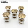 Bathroom Basin Sink Pop Up Drain Antique Brass Carved Waste Stopper Clic-clac Waterlet Vanity Sink Waste Drainer ZR2025