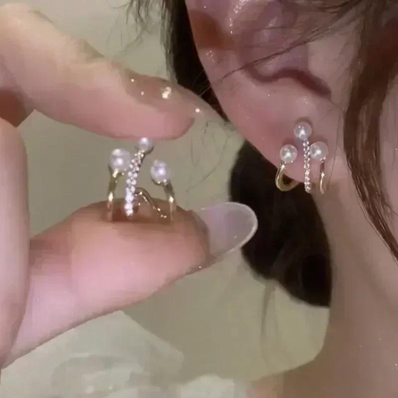 Exquisite Zircon Drop Pendant Golden Earrings for Women Fashionable Personalized Daily Accessories Party Zircon Birthday Gifts