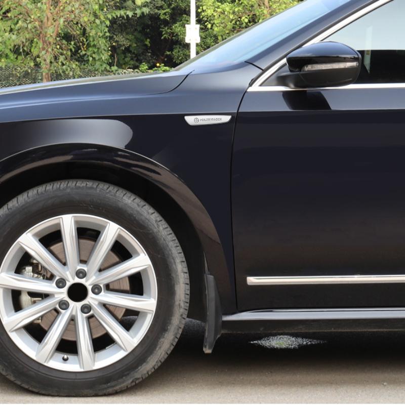 FD02-2Pc Metal Stickers Car Body Decoration Accessories For Volkswagen Touran T-ROC Golf Touareg Tiguan Sharan Eos Passat Polo Beetle