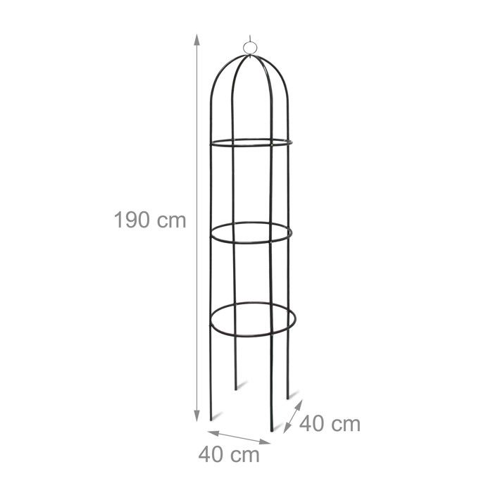 Relaxdays obélisque tuteur, plantes grimpantes, rosiers arcade, arceau roses, arche jardin, métal 190 cm, vert