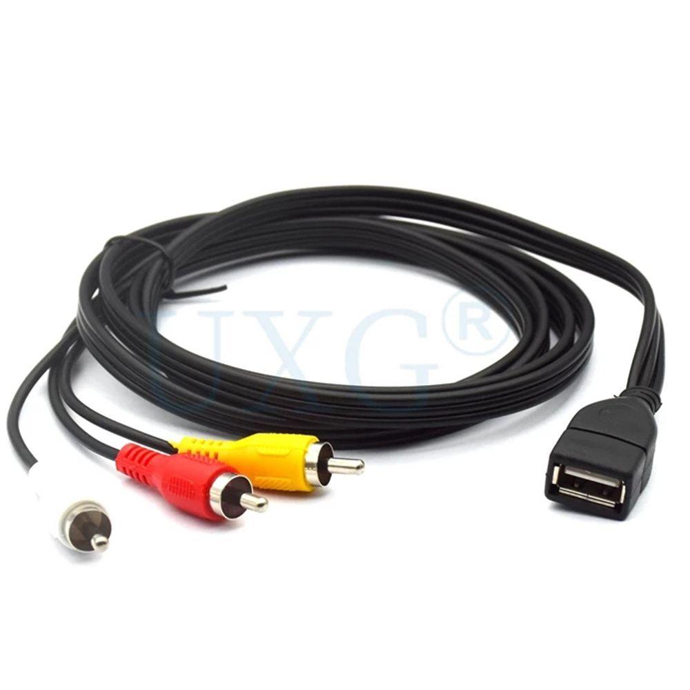 Male Plug 2 RCA USB Female to RCA Male Cable Audio Cable Video Extension Cables Extension Cable