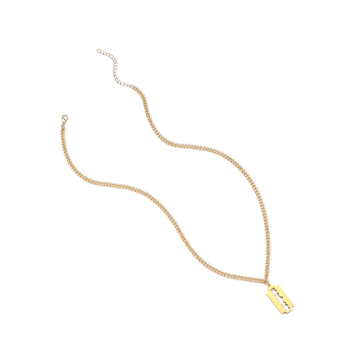 ins style design sense razor necklace, accessories new fashion niche design sense hang tag blade neck chain