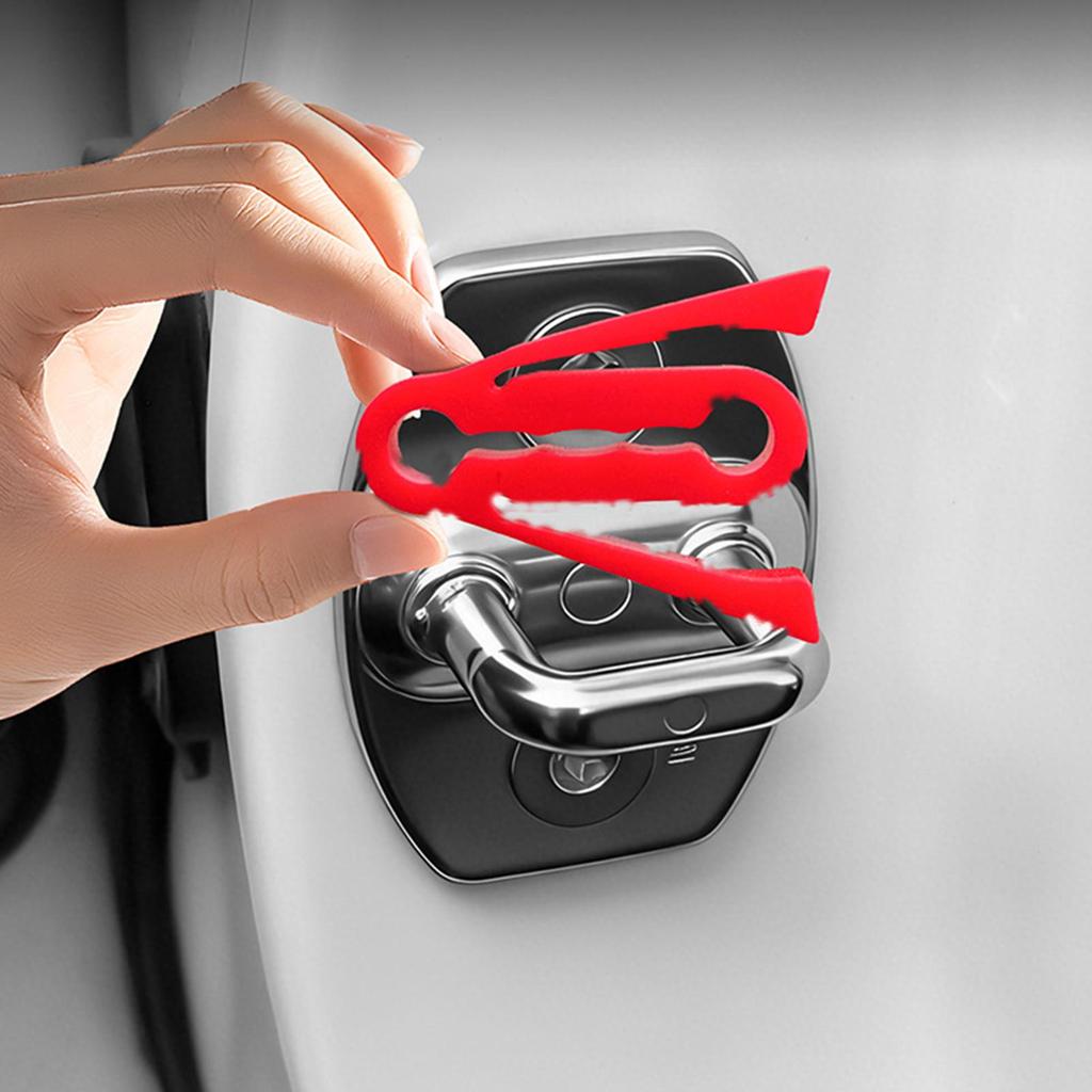 4Pcs Car Door Shock Absorber Silicone Latch Cover For Noise Reduction, Truck RV Automotive Door Strike Protector Accessories