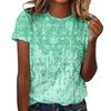 Sommer Rund Hals 3D Blomstermønster Trykt Topp Moteriktig Casual Kortermet Dame T-skjorter