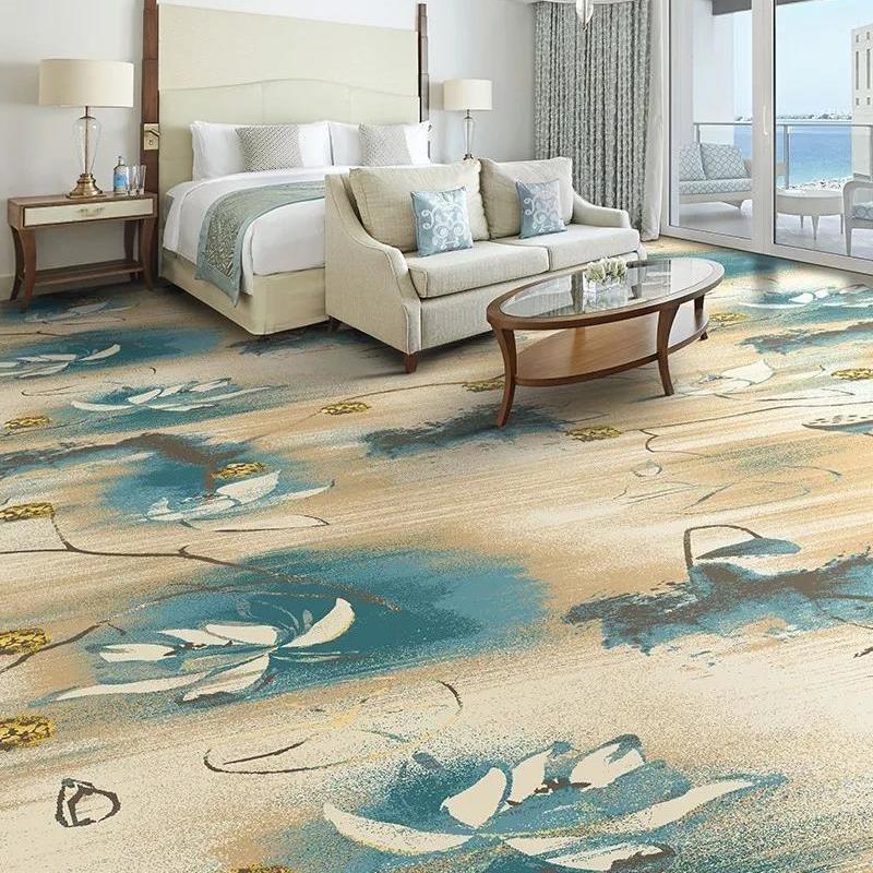 Flame Retardant Large Area Printed Carpet for Bedrooms and Hotels 4m/0.25m² price per unit