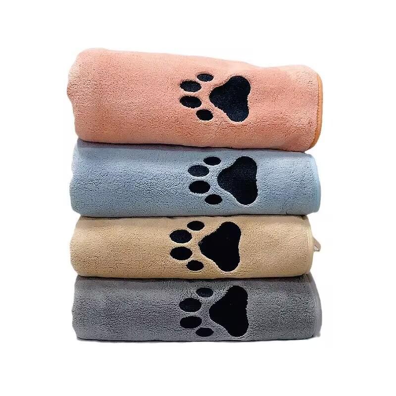 Quick-Dry Embroidered Pet Bath Towel: Soft, Absorbent for Dogs & Cats