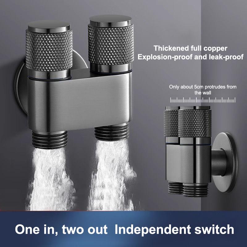 Stainless Steel One-Point Two-Water Angle Valve One-Inlet Two-Outlet Water Diverter Valve Independent Control Corner Valve