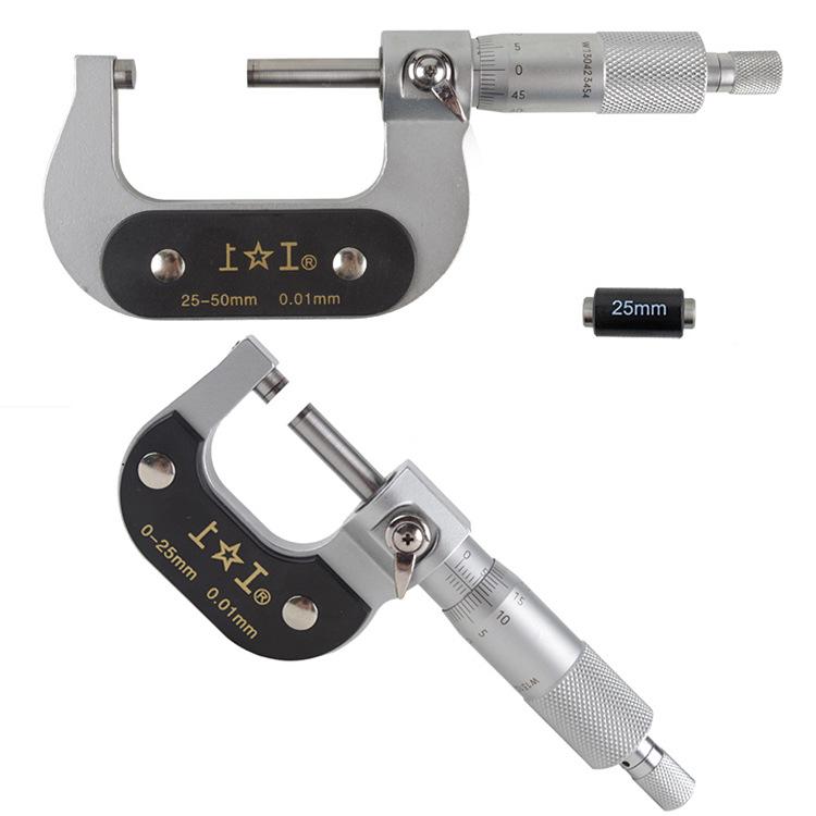 Shang Gong Micrometer with Carbide Tip, 0-300mm Range, 0.01mm Precision 0-25mm