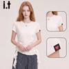 CHOCOOLATEit Spicy Girl Style Ruffle Ribbon Short Sleeve T-Shirt