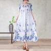 Women's Plus Size Floral Print Short Sleeve Maxi Dress, Loose Casual Summer Dress (XL-5XL)