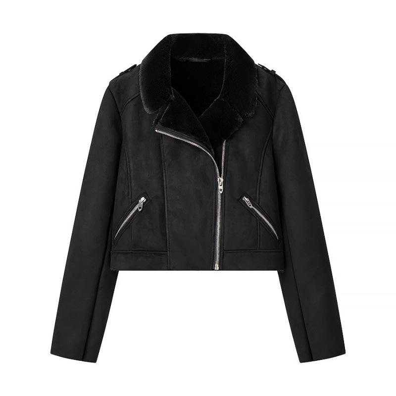 2025 European Winter Fashion: Versatile Leather and Fur Jacket Small