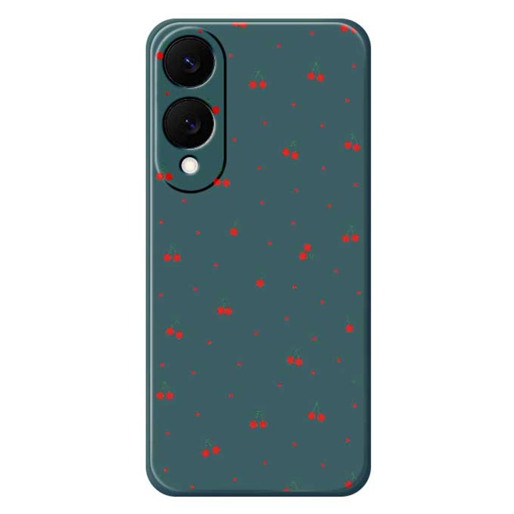 For Samsung Galaxy S25 Edge Case Red Cherry Pattern Printing Straight Edge TPU Phone Back Cover B