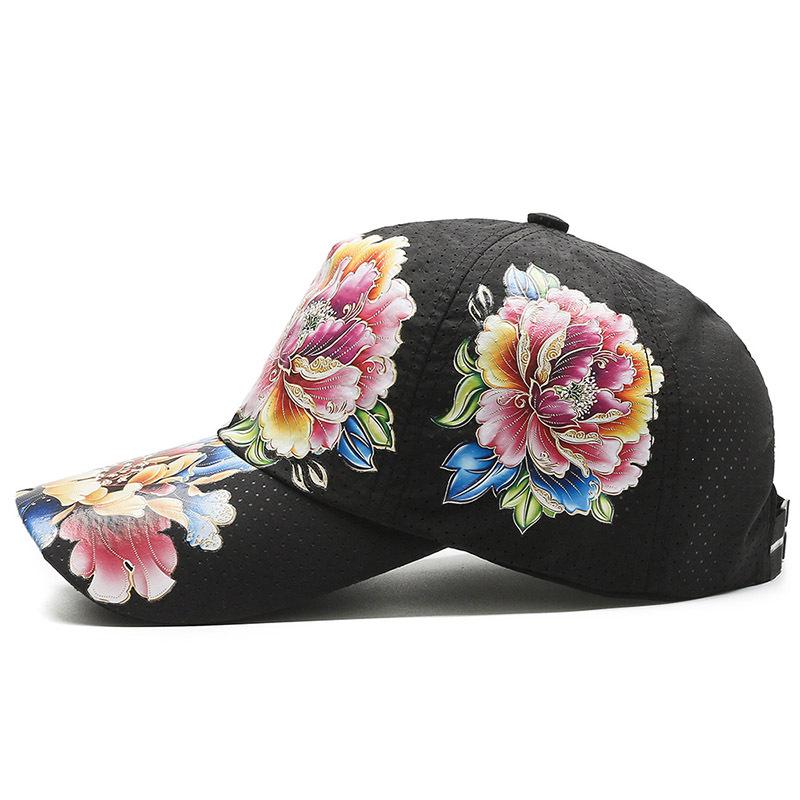 Unisex schnelltrocknender Blumen-Sonnenhut: Polyester-Baseballkappe für Sonnenschutz im Freien
