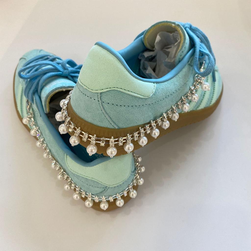Elegant Butterfly Bowknot Pearl Rhinestones Heel Chain Shoe Charm Clips for Fashionable Women Ladies Stylish Outfits