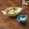 Premium Sense Niche Small Fish Bowl Ceramic Tableware Special-Shaped Bowl Household Rice Bowl Vegetable Bowl Salad Bowl Japanese Noodle Soup Bowl