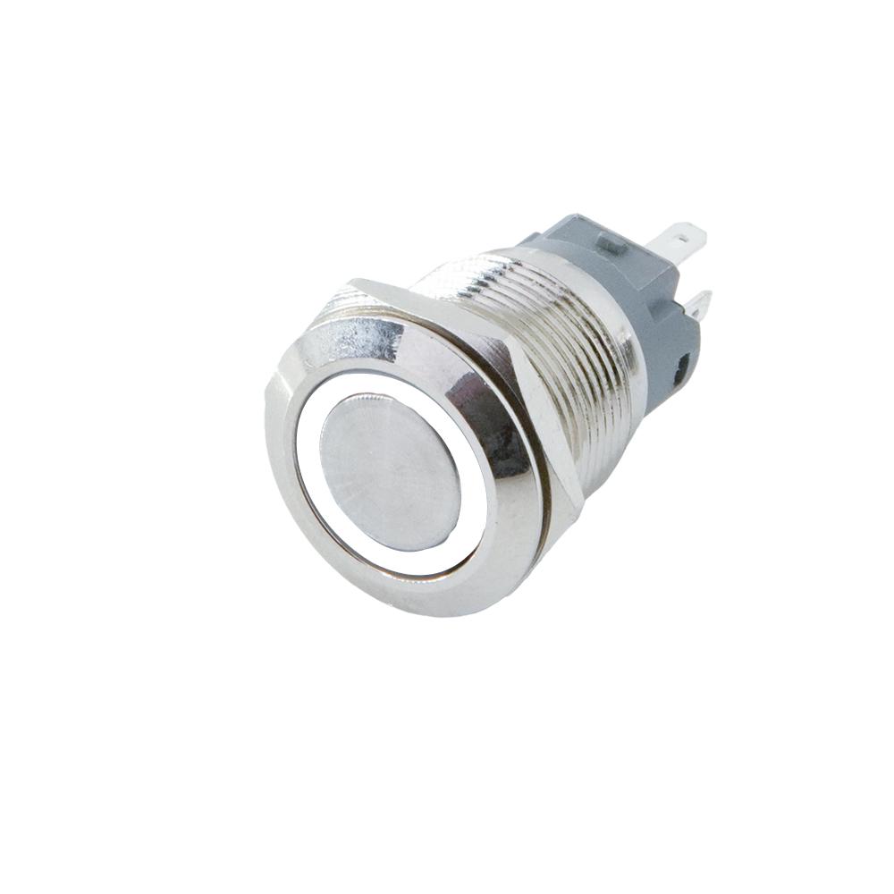 12mm 16mm 19mm 22mm metal push button on off switch self reset power lock LED light Waterproof Flat circular button 3-220v ip65
