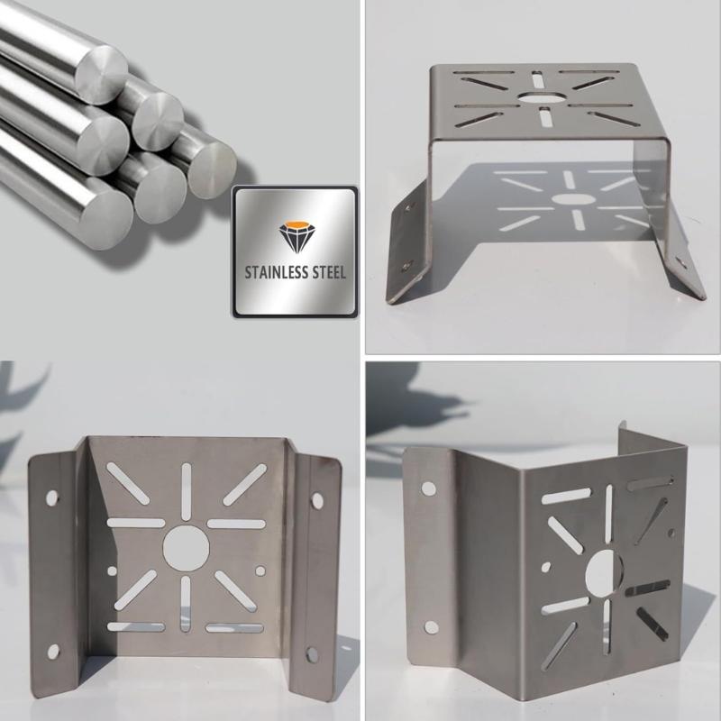 652F Space Saving Stainless Steel Camera Support Brackets Secure Fixing for Solars Panel Security Cameras LED Light