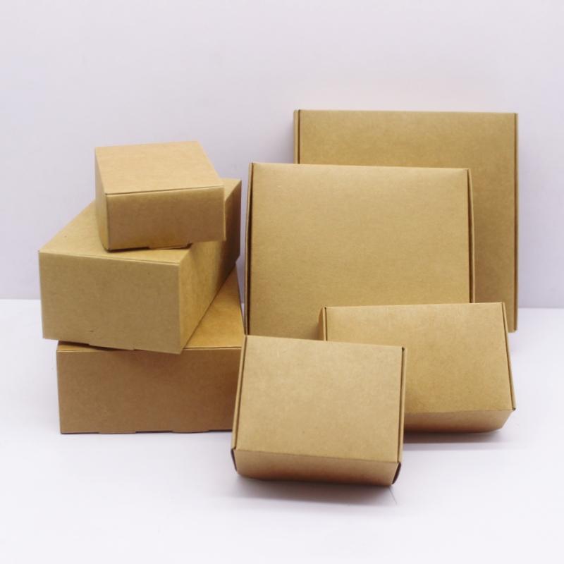 10 pcs various sizes of white/kraft paper boxes, used for holiday gift candy packaging, jewelry packaging