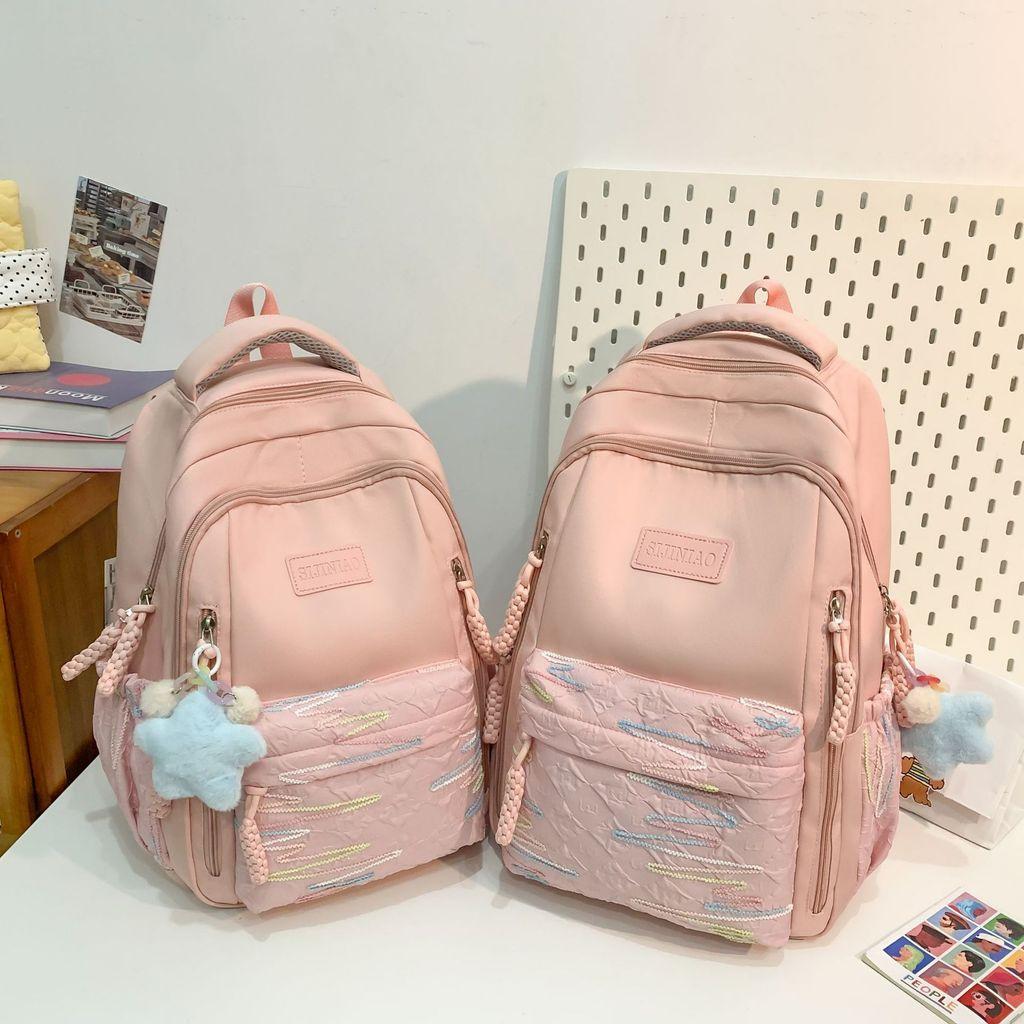 Small Cute Korean Style Backpack With Nylon For School Use
