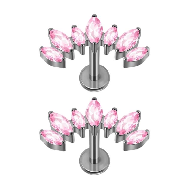 Contemporary Curved T Bar Threaded Ear Bone Studs Portable Alloy Body Jewelry