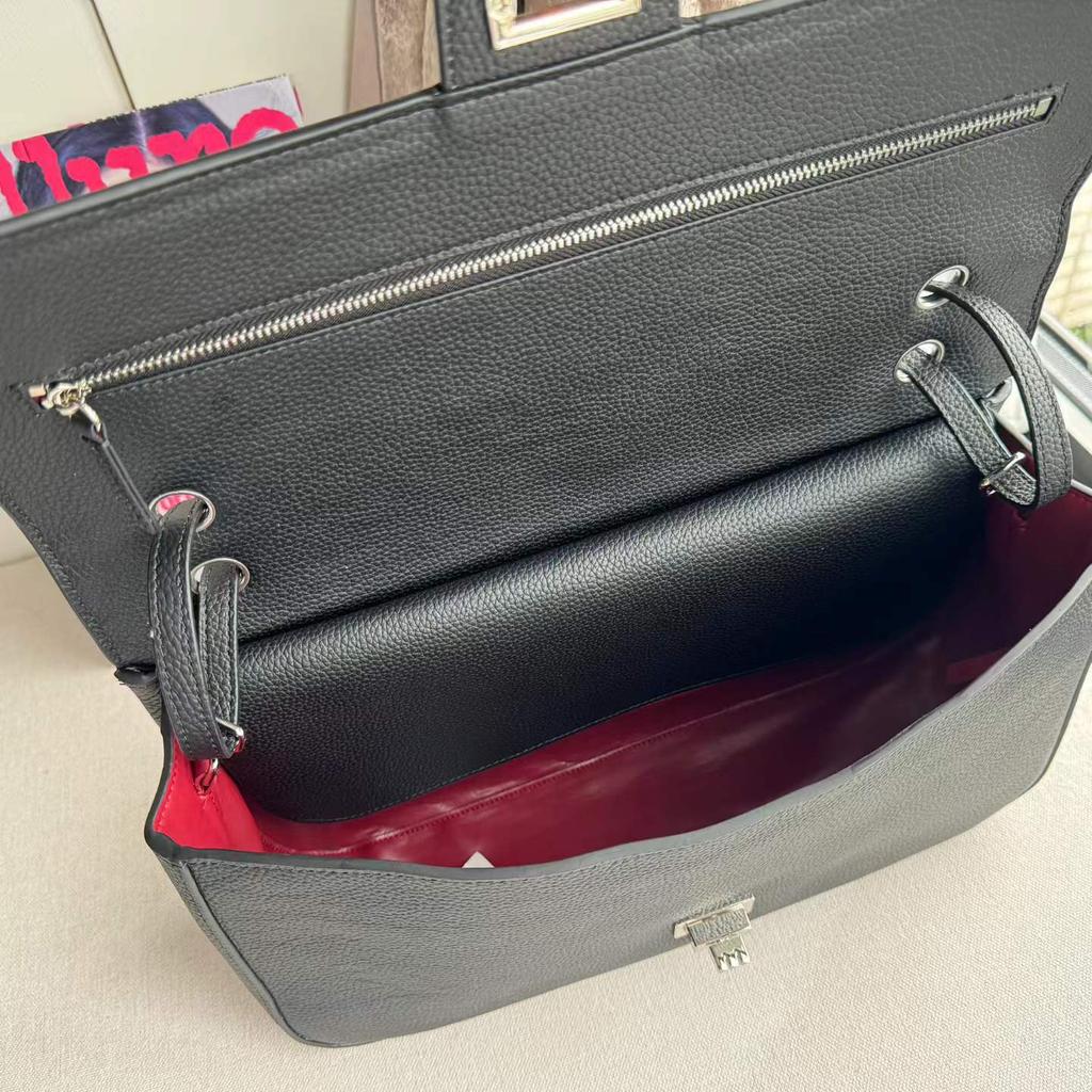 Maxi mouth cover bag simple soft granular calfskin hobo bag commuting large capacity shoulder armpit bag clamshell bag