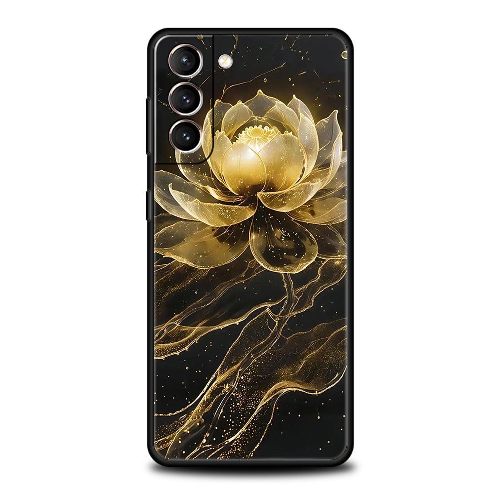 

Чехол для телефона Samsung Galaxy S25 Edge S24 S23 S22 S21 Ultra S20 FE 5G S10 S10E S9 Plus Мягкий ТПУ Чехол Узор Лотос Galaxy S25+
