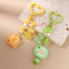 Cute Resin 3D Bear Keychain Women Girls Handmade Beaded Star Key Ring Pendants for Handbag Charms DIY Key Chain Jewelry Gifts