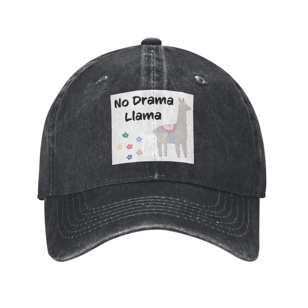 No Drama Llama Denim Cap Casual Baseball Caps Adjustable Hat Summer Unisex Baseball Hats