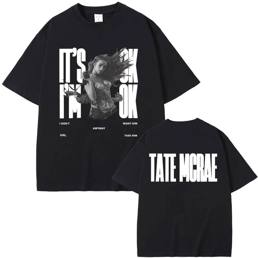 2026 Singer Tate Mcrae T8 Music T Shirts Men's Women Vintage T-shirt Summer Cotton Oversized Short Sleeve Tee Tops for Fans Gift